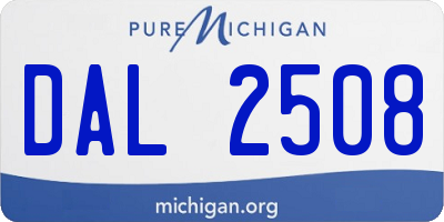 MI license plate DAL2508