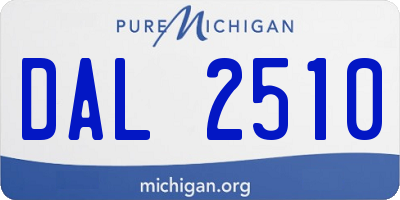 MI license plate DAL2510