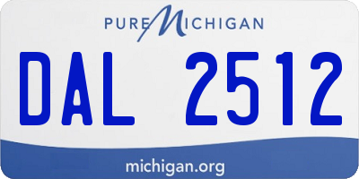 MI license plate DAL2512