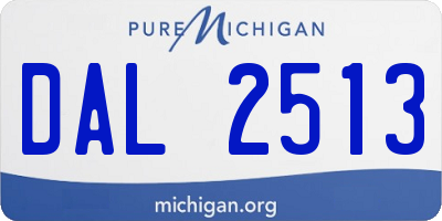 MI license plate DAL2513
