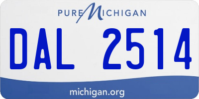 MI license plate DAL2514