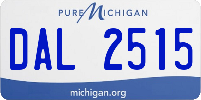 MI license plate DAL2515