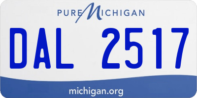 MI license plate DAL2517