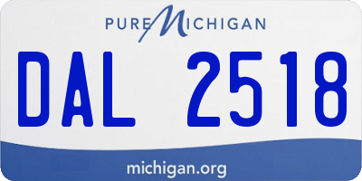 MI license plate DAL2518