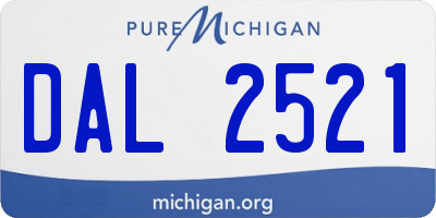 MI license plate DAL2521