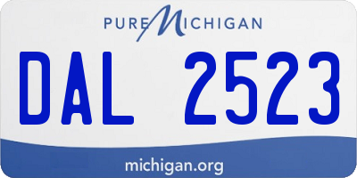 MI license plate DAL2523