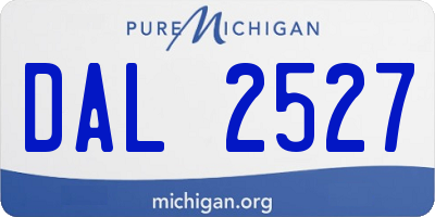 MI license plate DAL2527