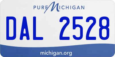 MI license plate DAL2528