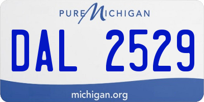 MI license plate DAL2529