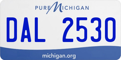 MI license plate DAL2530