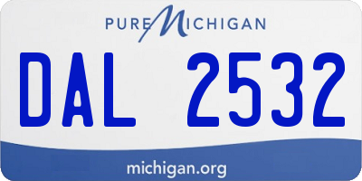 MI license plate DAL2532