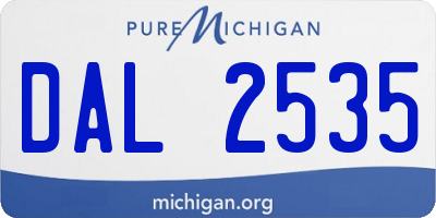 MI license plate DAL2535