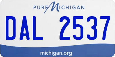 MI license plate DAL2537