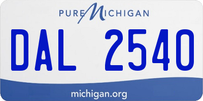 MI license plate DAL2540