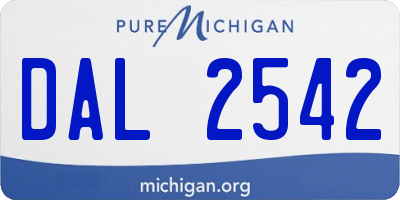 MI license plate DAL2542