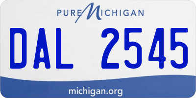 MI license plate DAL2545