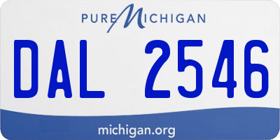 MI license plate DAL2546