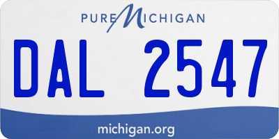 MI license plate DAL2547