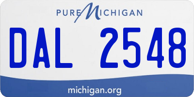 MI license plate DAL2548