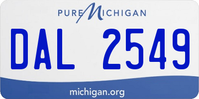 MI license plate DAL2549