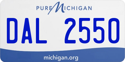 MI license plate DAL2550