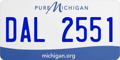 MI license plate DAL2551