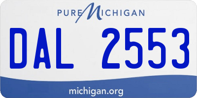 MI license plate DAL2553
