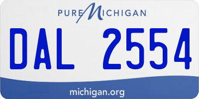 MI license plate DAL2554