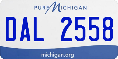 MI license plate DAL2558