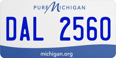 MI license plate DAL2560