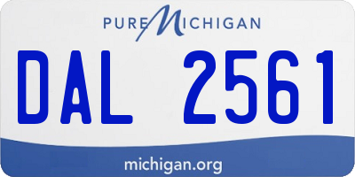 MI license plate DAL2561