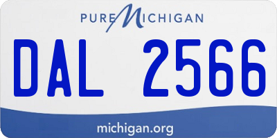 MI license plate DAL2566