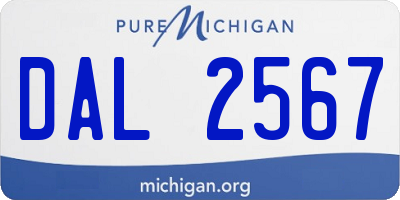 MI license plate DAL2567