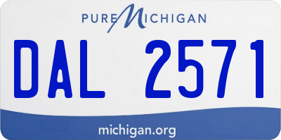 MI license plate DAL2571