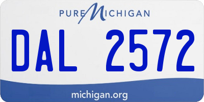 MI license plate DAL2572