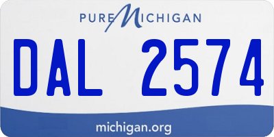 MI license plate DAL2574