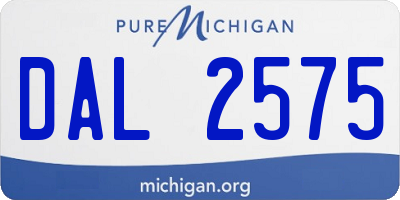 MI license plate DAL2575