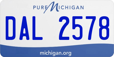 MI license plate DAL2578