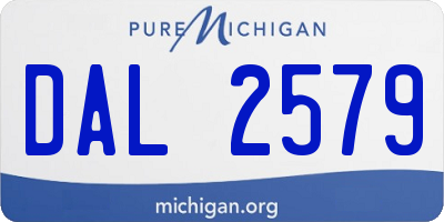 MI license plate DAL2579