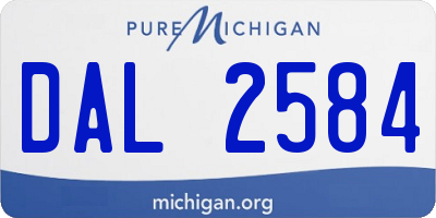 MI license plate DAL2584