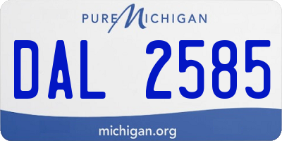 MI license plate DAL2585