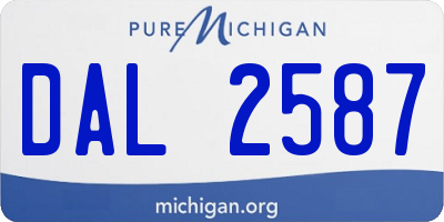 MI license plate DAL2587
