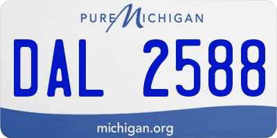 MI license plate DAL2588