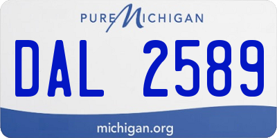 MI license plate DAL2589
