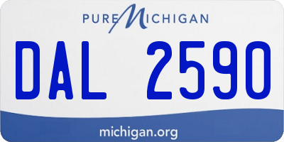 MI license plate DAL2590