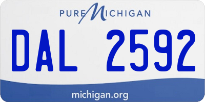 MI license plate DAL2592
