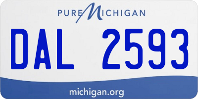 MI license plate DAL2593