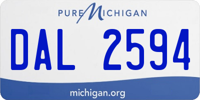 MI license plate DAL2594