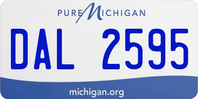 MI license plate DAL2595