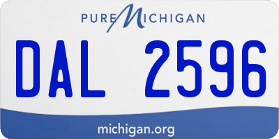 MI license plate DAL2596